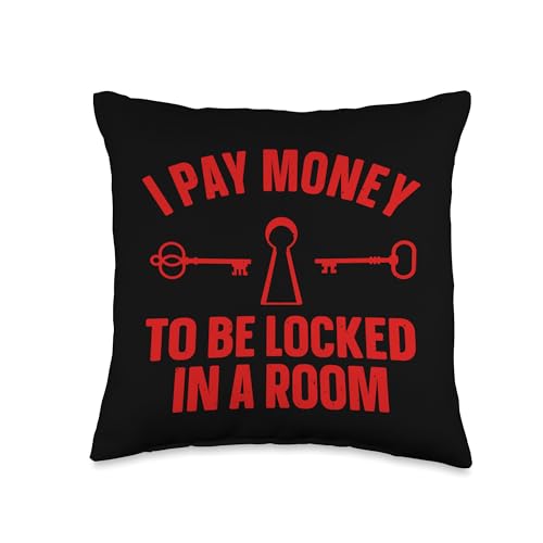 Funny Escape Room Art for Men Women Escape Game Escape Room Throw Pillow - size: 16x16