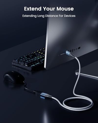 ANDTOBO 6.6FT USB Extension Cable, USB 3.0 Type A Male to Female Extender Cables High-Speed Data Transfer 5Gbps Compatible with Gamepad, Printer, Webcam, USB Keyboard, Flash Drive, Hard Drive - size: 6.6 ft