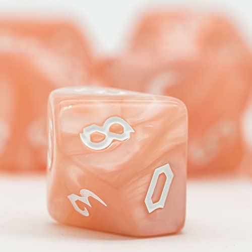 6 Sets DND Dice Polyhedral Dice Set (42pcs) with 1 Large Leather Bag, D&D Dice Set for Dungeons and Dragons, RPG Table Games. (6 Sets Sickle Font Pearl Patte) - color: 6 Sets Sickle Font Pearl Patte
