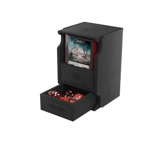 Watchtower 100+ XL Convertible Deck Box - Double-Sleeved Card Storage - Card Game Protector - Nexofyber Surface - Holds Up to 100 Cards - Black Color - Made by Gamegenic - color: Black