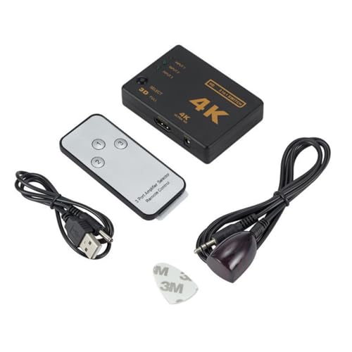 Replacement 3 Way HDMI Switcher 3 in 1 Out 2 in 1 Out with IR Compatible PC Host DVD PS3 External HDMI 2.0 Monitor TV Projector Selector AV Switch Box 4K30HZ 3840@2160