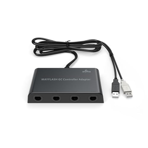 MAYFLASH Gamecube Controller Adapter for Wii U, PC Windows and Switch/Switch 2, 4 Ports