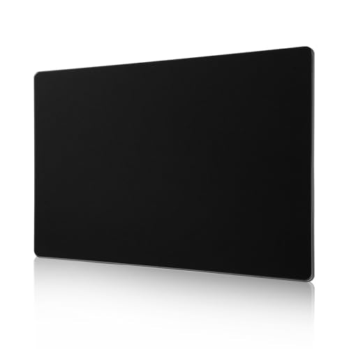 Glass Gaming Mouse Pad, 3mm Ultra-Thin Hard Gaming Mousepad ，Ultra-Smooth Micro-Etched Surface for Fast & Precise Tracking, Non-Slip Base, 13.7" x 9.8", Black - size: 13.7L x 9.8W inches