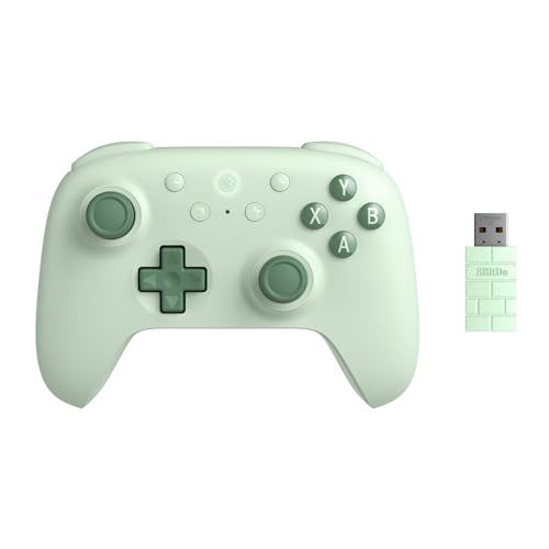 8Bitdo Ultimate 2C Wireless Controller for Windows PC and Android, with 1000 Hz Polling Rate, Hall Effect Joysticks and Triggers, and Remappable L4/R4 Bumpers (Green) - color: Green