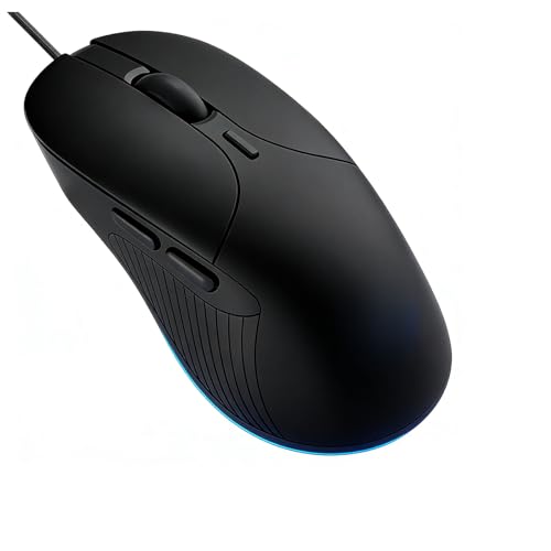 Wired Gaming Business Mouse, 6 Buttons with 2 Customizable Side Keys, Silent Click, Adjustable DPI Up to 8800, RGB Breathing Light, Black Ergonomic Optical Mouse for Windows Mac - color: Black