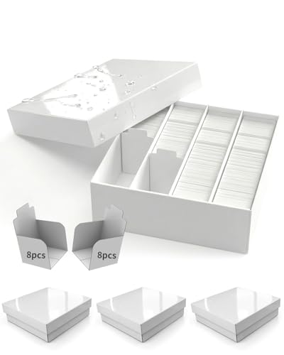 Card Storage Bbox, 4 Row Card Box for Standard Card with Card Stoppers 4Pcs | 4 Row Cardboard Storage Box for Standard Card Laminated Cardboard Surface Card Stopper - size: 4 Pack