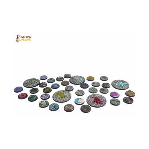 Dungeons & Lasers: Scenic Urban Bases Set - 136 Detailed Bases for Miniatures - DND Base Set for Tabletop RPG Games 5E Compatible - Unpainted and Unassembled - Ages 14+