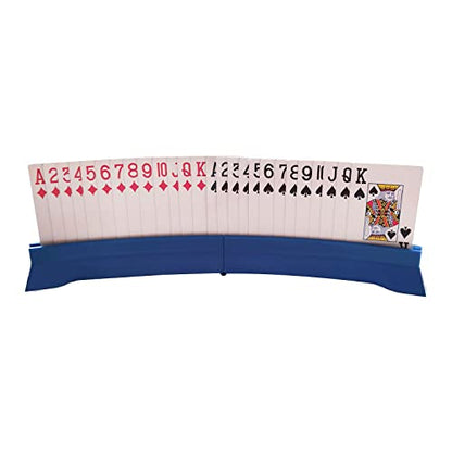 4 Pack Playing Cards Holder - Foldable Card Holders for Playing Cards - Curved Playing Card Rack for Adults Seniors Arthritis - style: 2 blue + 2 red