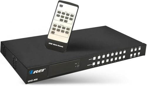 OREI 8x8 HDMI Matrix Switch – 4K@60Hz Audio Extraction, EDID, ARC, HDCP 2.2 | 8x8 HDMI Matrix Switch, 4K60, 18Gbps, ARC, 4K Downscaler, Analog & Coax Audio Extraction, EDID, HDR - size: 8x8 Matrix