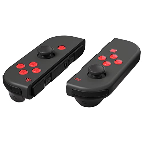 eXtremeRate Replacement Two-Tone Jelly Buttons for JoyCon, Red & Clear with Symbols Custom Controller ABXY Direction Home Capture + - Keys, DIY Action Face Buttons for Nintendo Switch & Switch OLED - color: Red & Clear