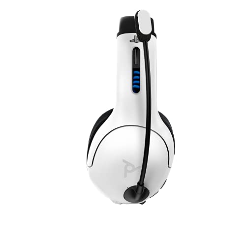 PDP LVL50 Wireless Stereo Gaming Headset, Officially Licensed by Sony PlayStation 5, PS5/PS4/PS3/PC, Lightweight Durable 40 Foot Connection, Noise-canceling Flip-to-Mute Mic, White - color: White, style: Wireless