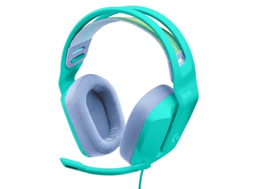 Logitech G335 Wired Gaming Headset, with Flip to Mute Microphone, 3.5mm Audio Jack, Memory Foam Earpads, Lightweight - Mint