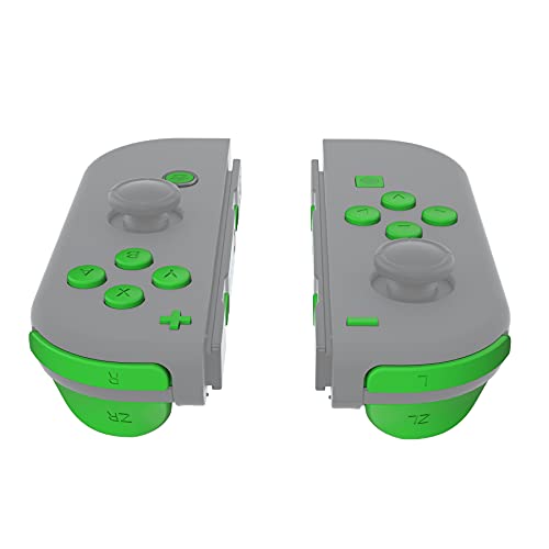 eXtremeRate DIY Full Set Buttons for Nintendo Switch & Switch OLED, Custom Replacement Buttons for JoyCon, ABXY Direction Keys SR SL L R ZR ZL + - Home Capture Trigger Buttons Springs - Green - color: Green