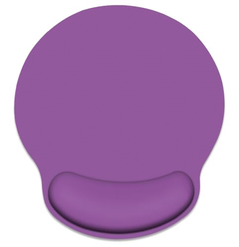 Britimes Violet Purple Mouse Pad Ergonomic Mouse Pad with Wrist Support Non-Slip Rubber Base Mousepad for Home Office Gaming Working Computers Laptop Easy Typing & Relief - color: Violet Purple