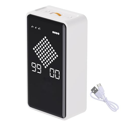 Digital Visual Timer, 0-99mins Sand Timer with Gravity Sensor, Hourglass Animation, Type-C Rechargeable Magnetic Visual Timer for Classroom, Cooking, Fitness, Baking, ADHD(White) - color: White