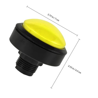 Illuminated Yellow Convex Push Button Switch for Arcade Machines, Replacement Momentary Game Control Button with Yellow Micro Switch, Suitable for Vending and Quiz Machines