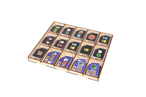 The Broken Token Game Organizer Compatible with Gaia Project - Wooden Game Organizing Box with Multiple Trays