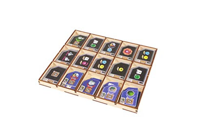 The Broken Token Game Organizer Compatible with Gaia Project - Wooden Game Organizing Box with Multiple Trays