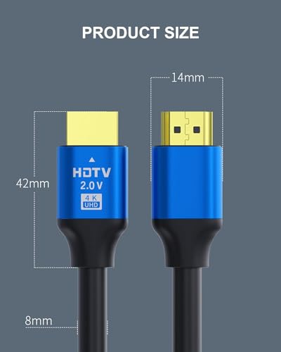 HDMI Cable 5ft/1.5m High Speed HDMI 2.0 Cable | 4K@60Hz for Laptop, Monitor, PS5, PS4,Fire TV
