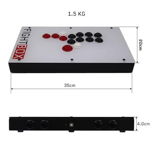 FightBox F8-PC All Button Leverless Arcade Fight Stick Game Controller Compatible With PC/PS3/Switch