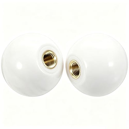 2Pcs White Arcade Joystick Ball Top 35mm M6 Thread Replacement Joystick Knob for DIY Fight Stick, Home Arcade, Commercial Gaming Machine – PS & ABS Material 30g (White) - color: White