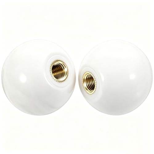 2Pcs White Arcade Joystick Ball Top 35mm M6 Thread Replacement Joystick Knob for DIY Fight Stick, Home Arcade, Commercial Gaming Machine – PS & ABS Material 30g (White) - color: White