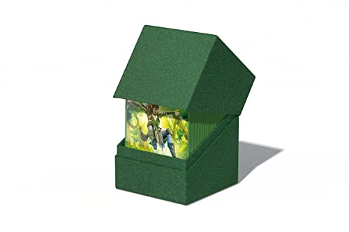 Ultimate Guard RTE Boulder 100+, Deck Case for 100 Double-Sleeved TCG Cards, Green, 97% Renewable, Made in Germany, Secure & Durable Storage - color: Green