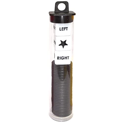 Ahoper Right Left Center Dice Game Prime Set Bundle with 3 Dices + 36 Chips. Round Tube Storage is Very Convenient for Travel. Easy to Store, Carry Around. (Black) - color: Black