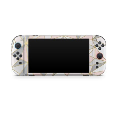 Glossy Glitter Gaming Skin Compatible with Nintendo Switch 2 Console Only - Rose Gold Polygon - Premium 3M Vinyl Protective Wrap Decal Cover - Easy to Apply | Crafted in The USA by MightySkins - color: Rose Gold Polygon, size: Switch 2 Console Skin Only,