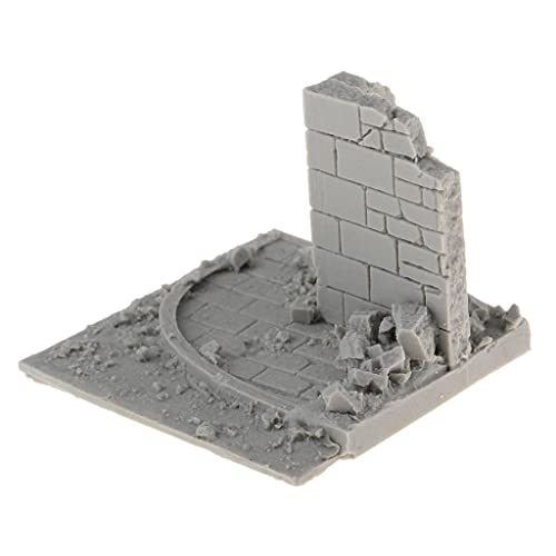 Almencla 1/35 Scale City Ruins Resin Model Kit Unpainted, 6x5.5x5cm Terrain for War Game Scenery and Sand Table Layout