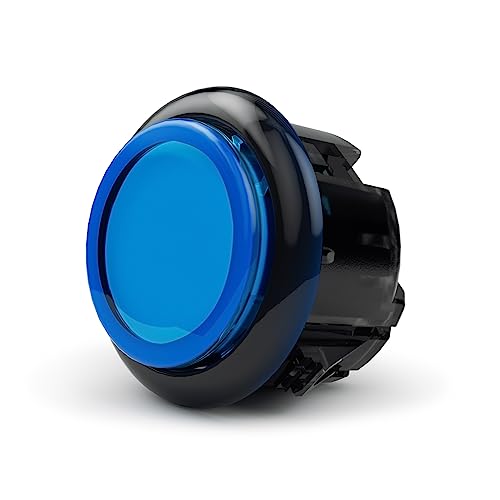 Qanba Gravity KS Mechanical Shafts Silent Pushbutton 24mm Snap-in (Boxed (Clear Black Blue E07(12 pcs) - color: Clear Black Blue E07(12 pcs）