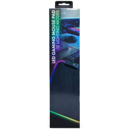 LED USB Cable Gaming Mouse Pad 12 Lighting Modes, Size: 13 x 10 inch - RGB Mousepad Led Mouse Pad - Anti Slip Rubber - Black