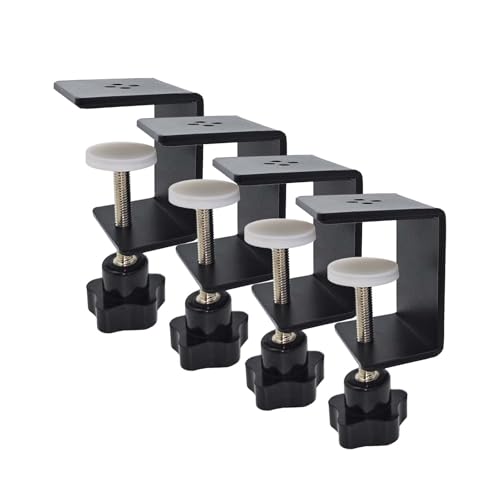 4 Pack Heavy Duty C Clamp & Desk Clamp | Wide Jaw Metal Woodworking Clamps, Adjustable Shelf Clamps for Desk Extension/Panel Work (Sturdy Multi-Purpose Clamping Tool) - size: 4-Pack