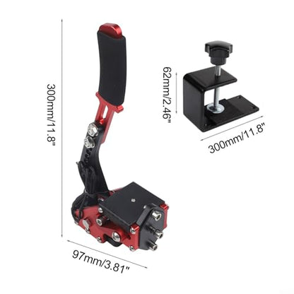 USB Racing Handbrake with Hall Sensor and Adjustable Spring Tension for PC Driving Simulation Games, Compatible with for logitech G27 G29 G920 and for thrustmaster T500 T3000 Steering Wheels, Aluminum - size: Red