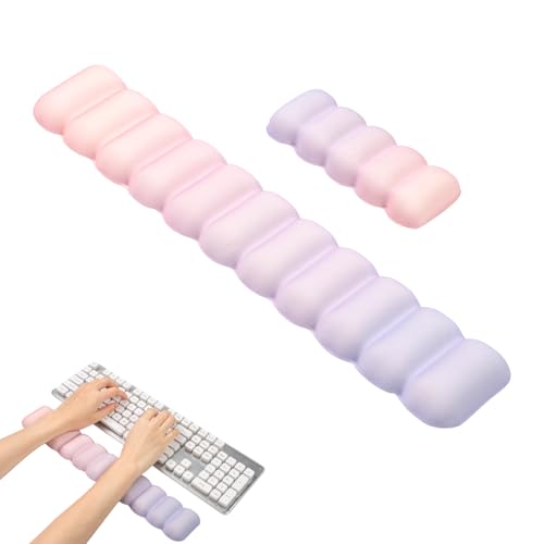Keyboard and Mouse Wrist Rest Set, Ergonomic Memory Foam Wrist Support | for Typing Comfort, Non-Slip Base, Pain Relief Office Gaming Desk Accessory