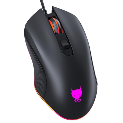 GM300 Wired Gaming Mouse for PS4, Xbox One, PC Computer & Laptop, Games & Work, Side Buttons & LED Backlit Lights - Black