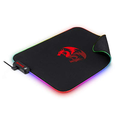 Redragon Pluto Ergonomic RGB USB Mouse Mat Non-Slip Surface Waterproof Gaming Gaming Video Games Retro Illuminated LED for PC and Mac (Medium)