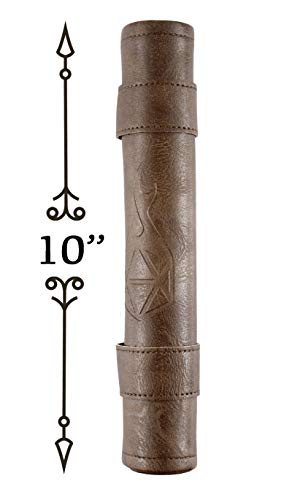 Forged Dice Co Scroll Dice Tray and Rolling Mat with Zippered Dice Holder - Storage Pouch Holds up to 14 Metal or Plastic Polyhedral Dice - Compatible with DND and Dungeons & Dragons Game Dice - color: Brown