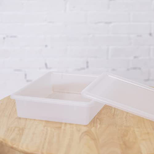 ECR4Kids Letter Size Tray Organizer with Lid, Small, 10-Piece, Clear | Durable plastic, GREENGUARD Gold Certified, 2 gallon capacity, stackable/nestable, easy-lift lids, classroom & home use - color: Clear