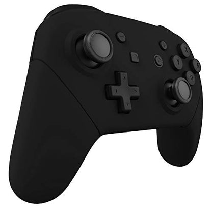 eXtremeRate Black Faceplate Backplate Handles for Nintendo Switch Pro Controller, Soft Touch DIY Replacement Grip Housing Shell Cover for Nintendo Switch Pro - Controller NOT Included - color: Black