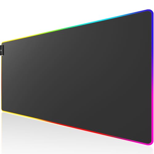 KTRIO RGB Large Gaming Mouse Pad, 31.5 x 15.7 in, RGB Black, XXL | Smooth Micro-Weave Surface, RGB Lighting Design, Non-Slip Rubber Base, Durable Stitched Edges, Office & Home Use - color: RGB Black, size: 31.5l X 15.7w Inches