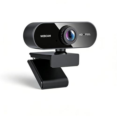 High Definition 1080 FHD Webcam, USB Computer Camera with Microphone for PC & Laptop, Noise Reduction Beauty Web Cam for Video Calling, Meetings, Desktop Streaming and Gaming