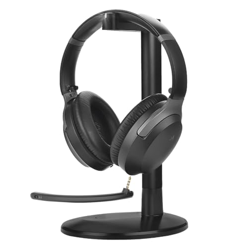 Avantalk Aria Podio 3 – Multipoint Bluetooth Over-Ear Headset with Detachable Noise-Canceling Mic & Sidetone for Clear Work Calls, PC & Phone, EQ Sound, 55H Battery, Charging Stand, Spacious Earcups