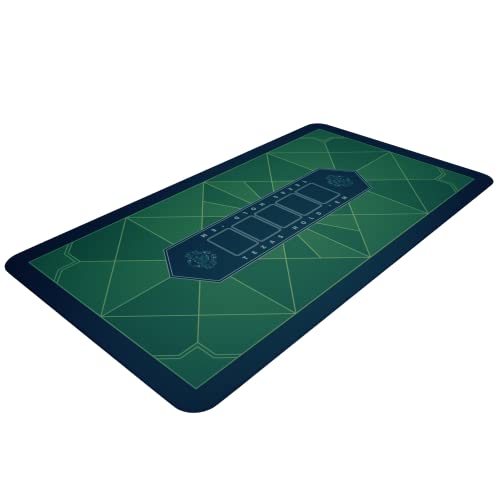 Bullets Playing Cards - Paulie-Poker Layout - Table Top Mat 45" x 25" - Deluxe Playing mat for Casino Night - Green - color: Multicolor, size: 45" x 25" (114 x 63.5cm)