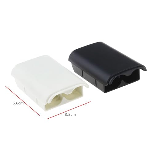 6pcs Battery Pack Cover Shell Compatible with Xbox 360 Wireless Controller 5.6 * 3.5cm Replacement Battery Cover Case Black and White