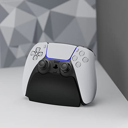 PlayVital Solid Black Controller Display Stand for ps5, Gamepad Accessories Desk Holder for ps5 Controller with Rubber Pads - color: Black