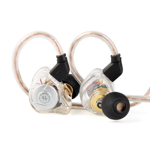 HiFi IEM for Gaming, CCZ MC02 in Ear Monitors, Clear Crystal Sound Gaming Earbuds, 10mm 1DD Wired Headphones with Patented IEMS Ear Tips for Computer Laptop School Students (Clear White, With Mic) - color: Clear white, size: With Mic, style: With Mic