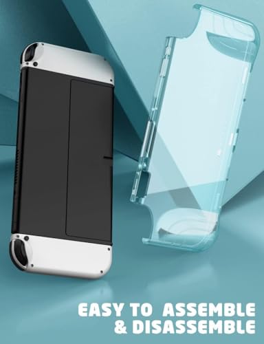 Mumba Case for Nintendo Switch OLED 2021, [Thunderbolt Series] Protective Clear Cover with TPU Grip Compatible with Nintendo New Switch OLED 7 Inch Console and Joy-Con Controller (Clear) - color: Clear