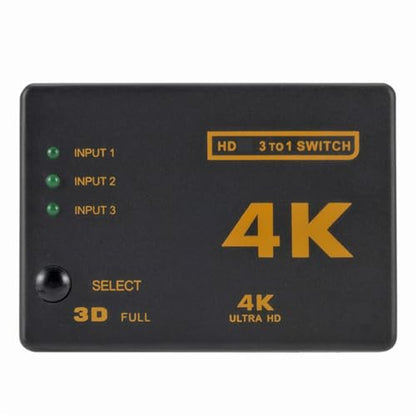 Replacement 3 Way HDMI Switcher 3 in 1 Out 2 in 1 Out with IR Compatible PC Host DVD PS3 External HDMI 2.0 Monitor TV Projector Selector AV Switch Box 4K30HZ 3840@2160