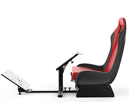 Sim Racing Cockpit with Seat | Compatible with G29 G920 G923 T248X T248 T300RS TX F458 T500RS| Easy to Install Racing Wheel Stand for PS5, Xbox, PC Gaming (Black/Red) - color: Red / Black